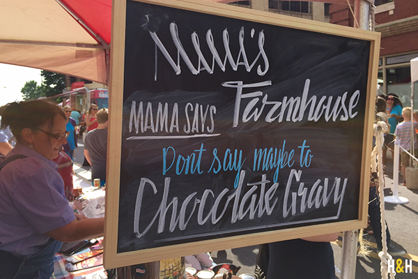 Mama's Farmhouse Chocolate Gravy at 2015 Biscuit Festival in Knoxville, TN | Hannah & Husband